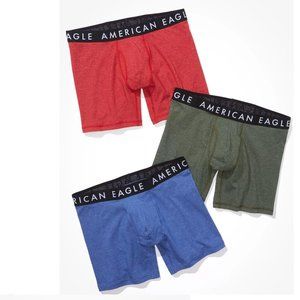 NEW American Eagle Outfitters AEO Solid 6" Classic Regular Boxer Briefs 3 Pack